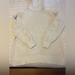 GAP Cream Turtleneck Rib Knit Sweater